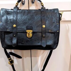 orYANY Black Crossbody Messenger Bag with Gold Accents